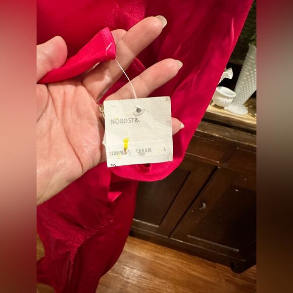 LAPOINTE Long-Sleeve Ruched Slit-Hem Double-Face Satin Bias Gown - Picture 13 of 16